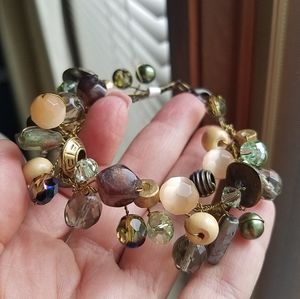 Swarovski Elements Genuine Catseye Multi Media Statement Bracelet NEW